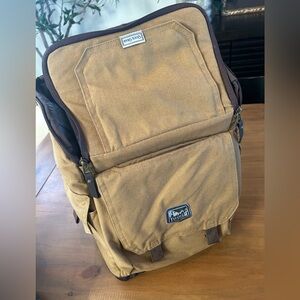 Timber Ridge Insulated Brown Canvas Backpack with Dark Trim